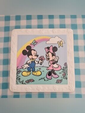 Disney Trivet Wall Plate featuring Mickey Mouse, Minnie Mouse #Vintage